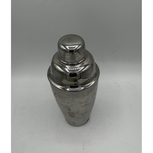 Vintage ART DECO 1960s COCKTAIL SHAKER Stainless Steel‎ 8/10 Bar Tools Height 8" - Picture 1 of 6
